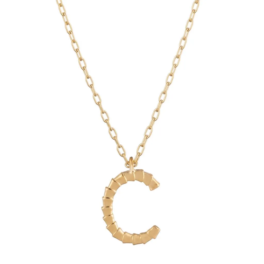 Isiro Gold Vertebrae Letter Charm Necklace