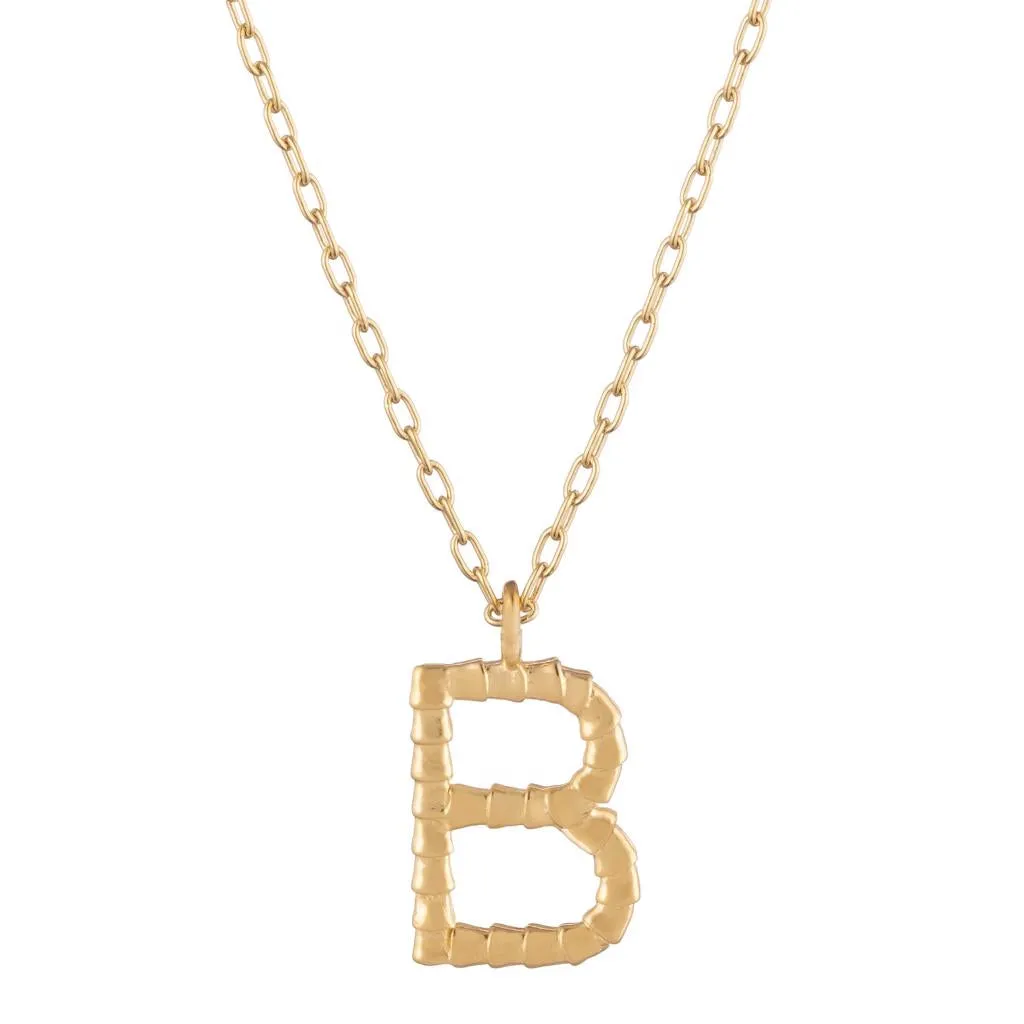 Isiro Gold Vertebrae Letter Charm Necklace