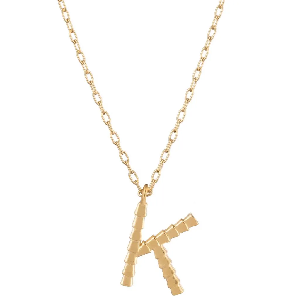 Isiro Gold Vertebrae Letter Charm Necklace