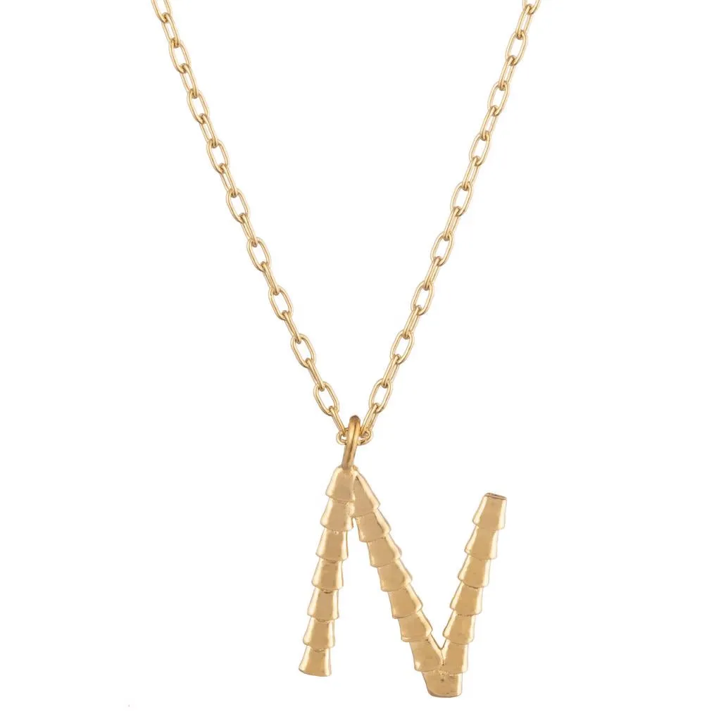 Isiro Gold Vertebrae Letter Charm Necklace