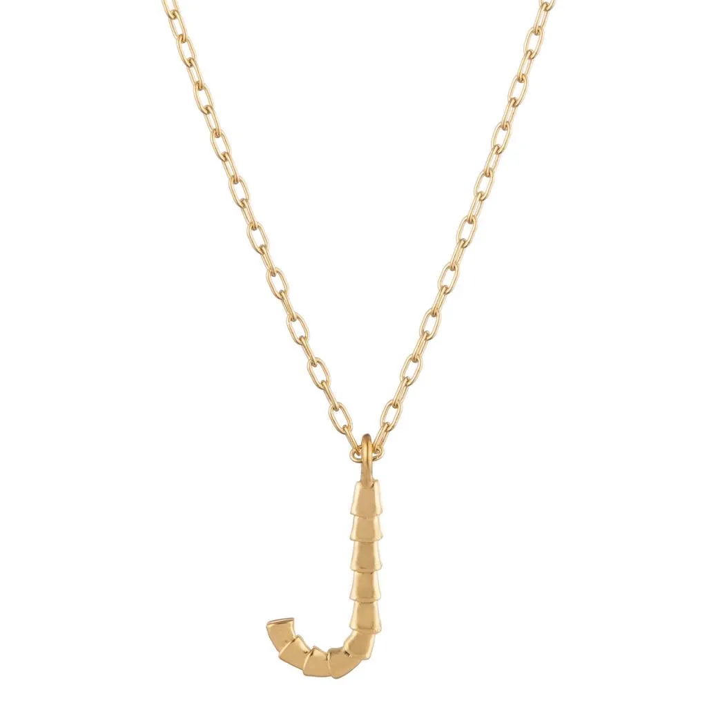 Isiro Gold Vertebrae Letter Charm Necklace