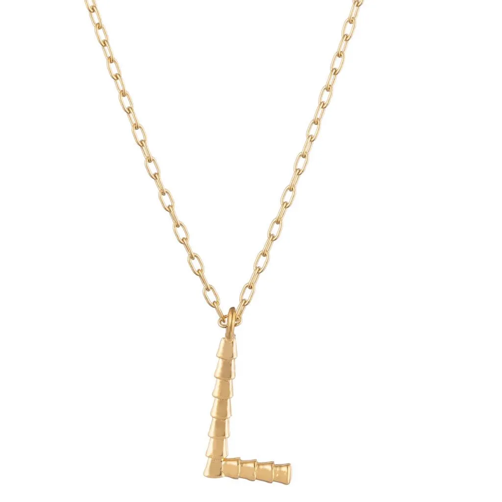 Isiro Gold Vertebrae Letter Charm Necklace