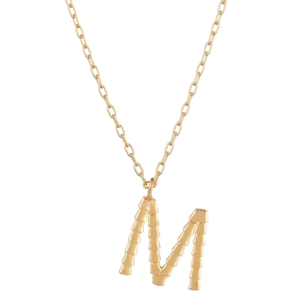 Isiro Gold Vertebrae Letter Charm Necklace