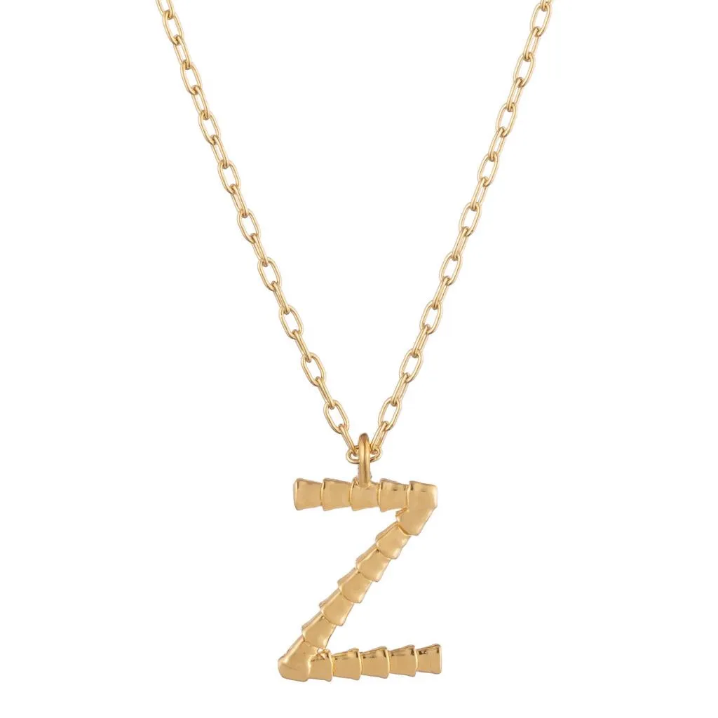 Isiro Gold Vertebrae Letter Charm Necklace
