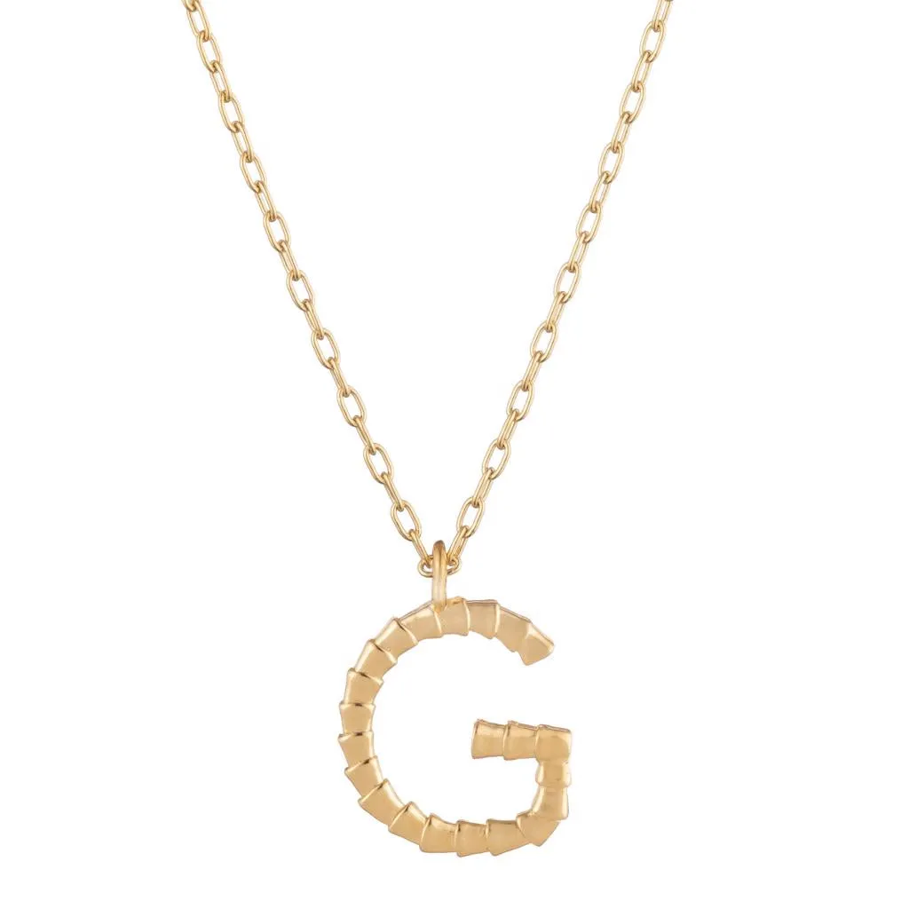 Isiro Gold Vertebrae Letter Charm Necklace
