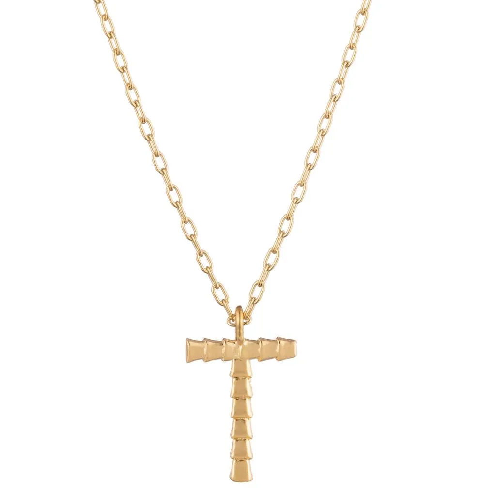 Isiro Gold Vertebrae Letter Charm Necklace