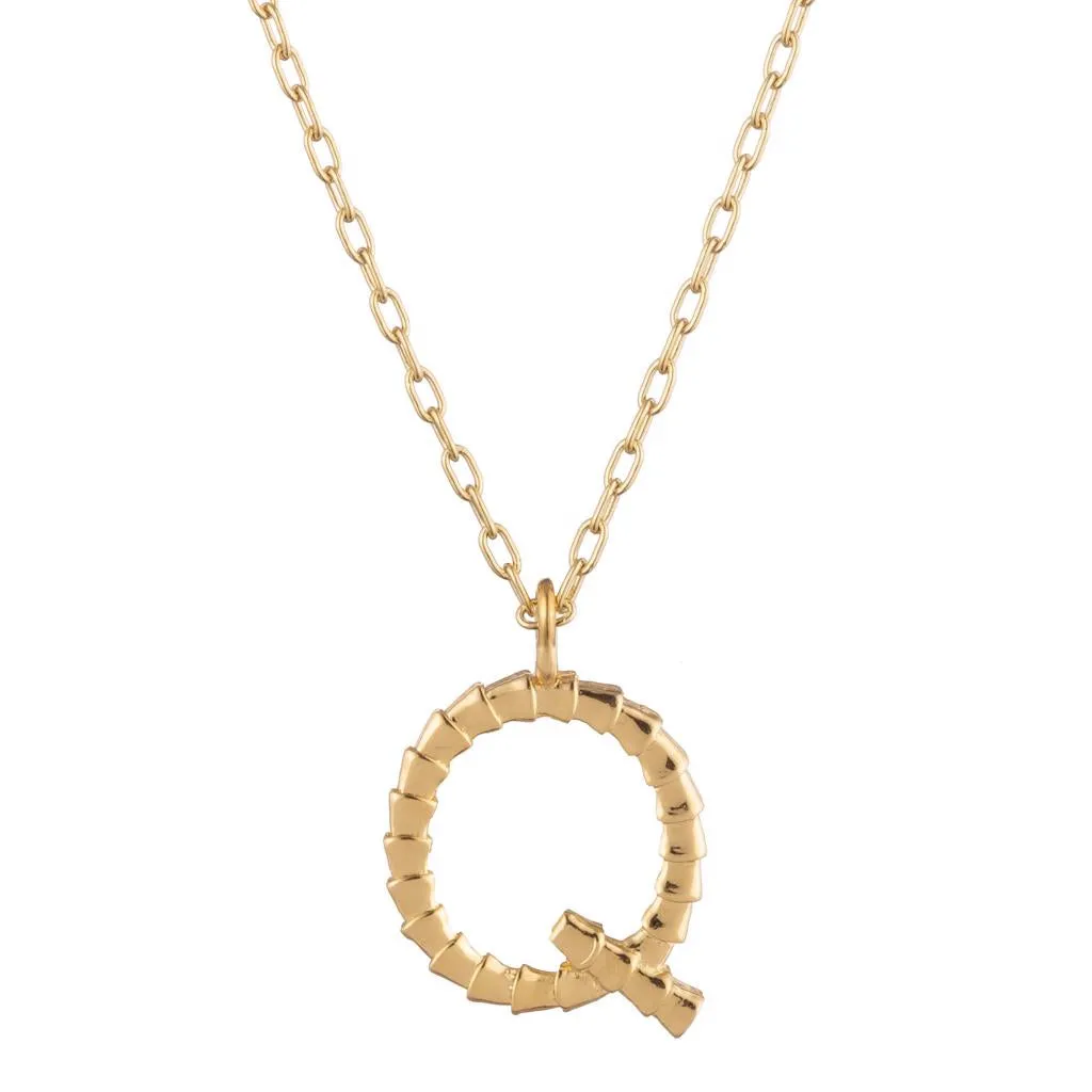 Isiro Gold Vertebrae Letter Charm Necklace