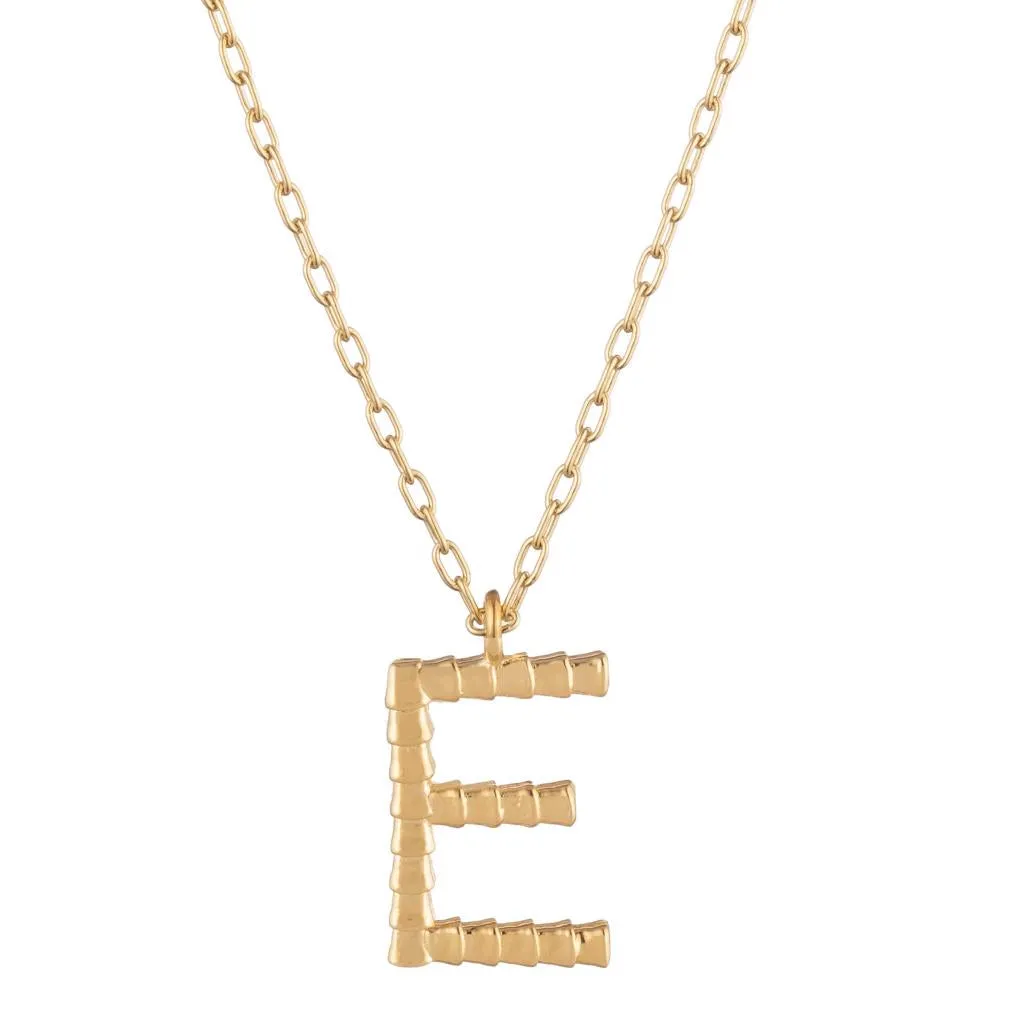 Isiro Gold Vertebrae Letter Charm Necklace