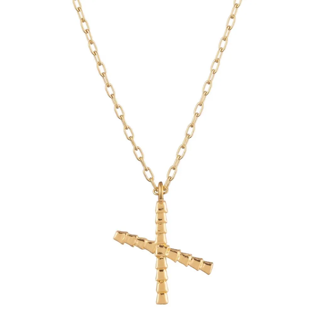 Isiro Gold Vertebrae Letter Charm Necklace