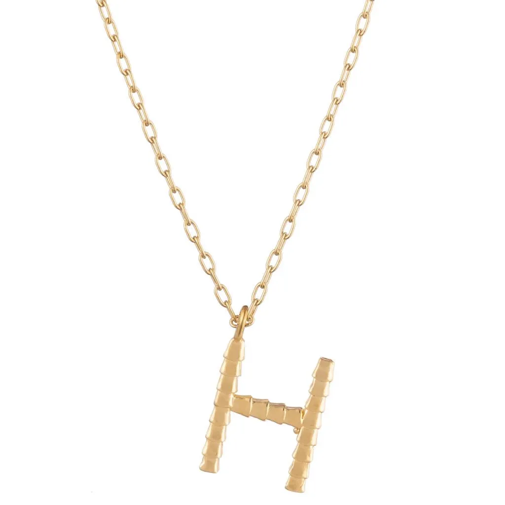 Isiro Gold Vertebrae Letter Charm Necklace
