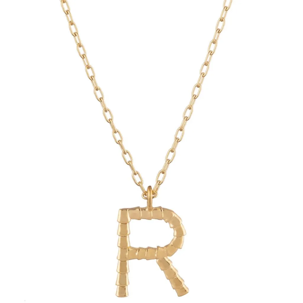 Isiro Gold Vertebrae Letter Charm Necklace
