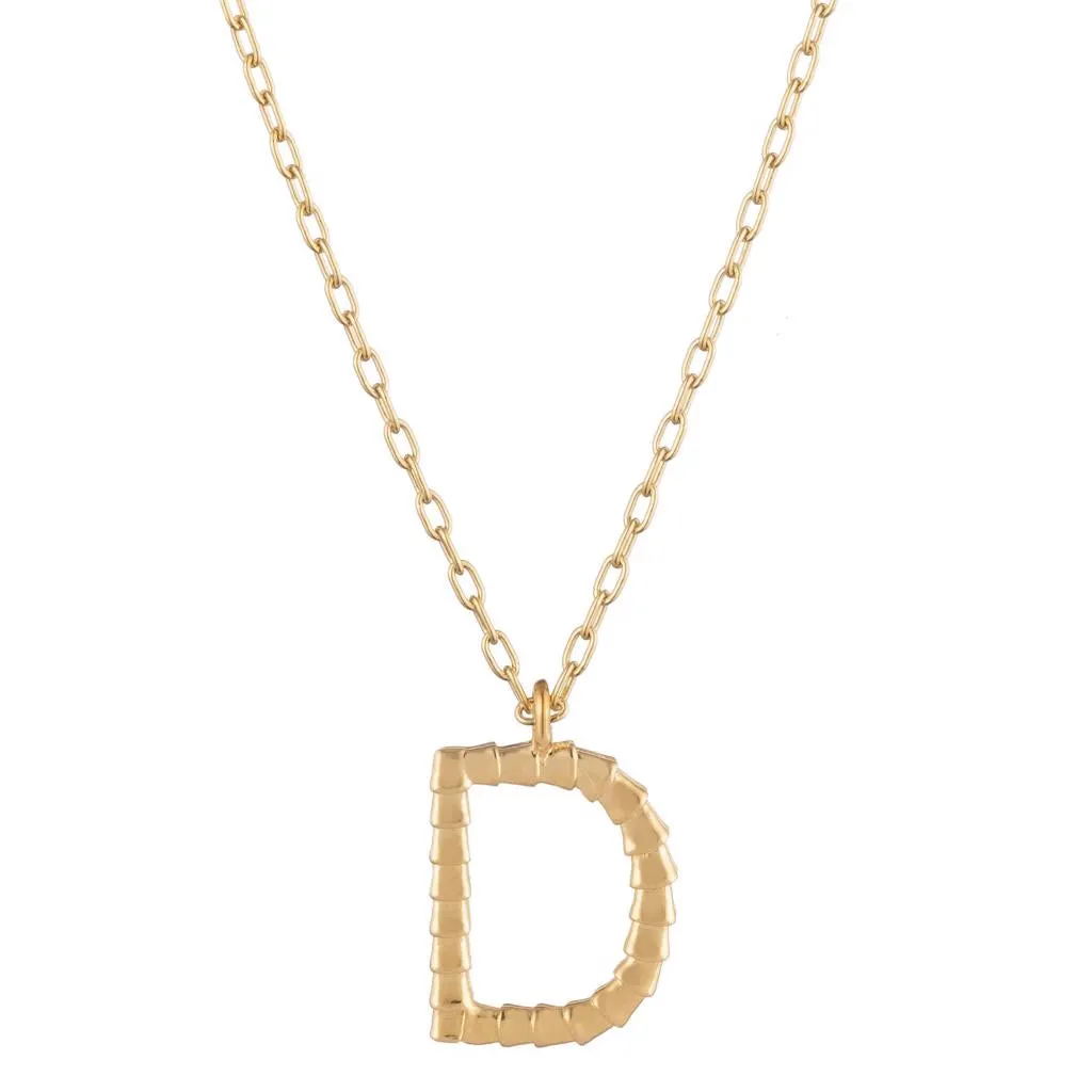 Isiro Gold Vertebrae Letter Charm Necklace