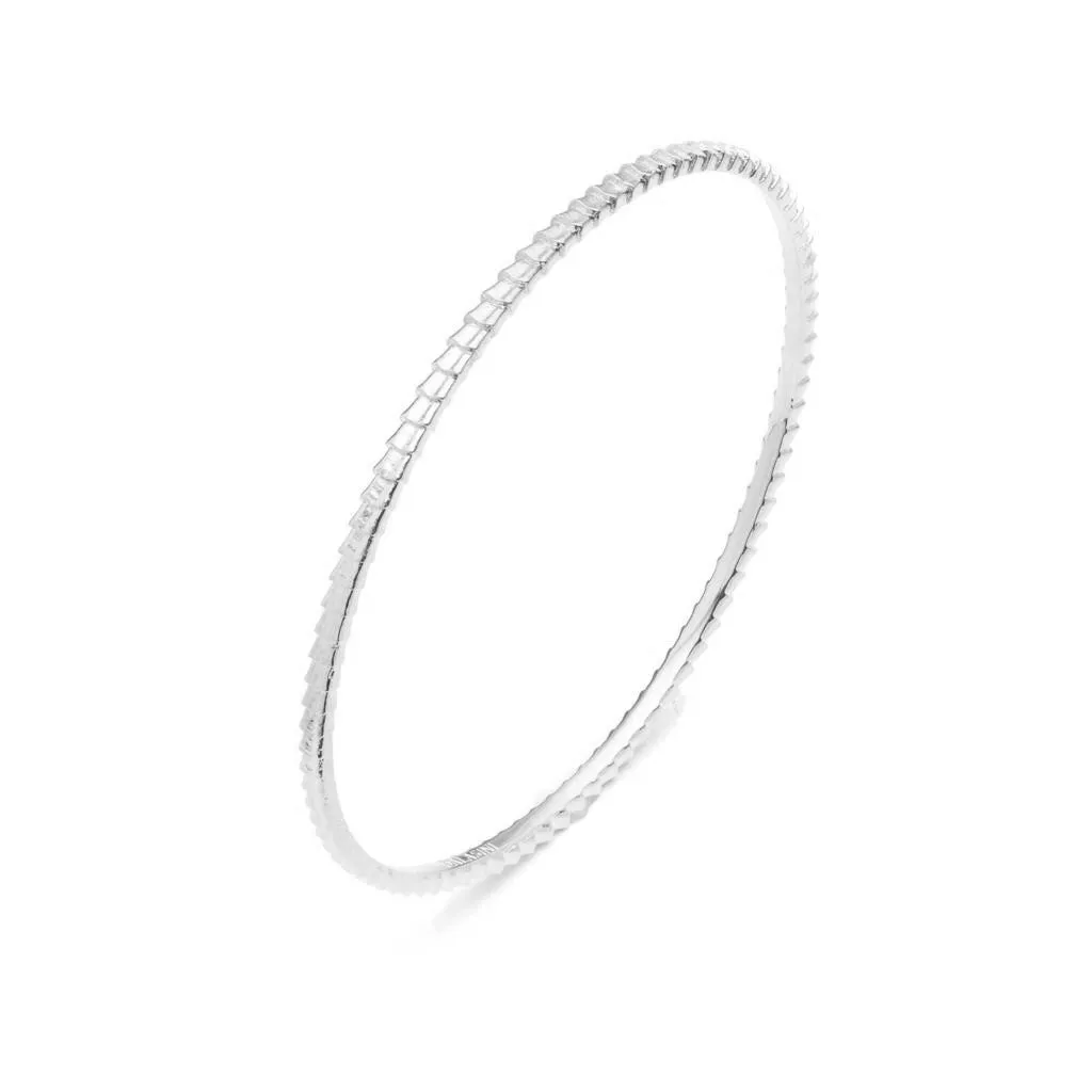 Isiro Sterling Silver Vertebrae Bangle