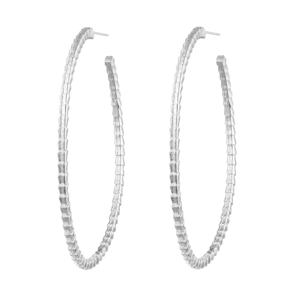 Isiro Sterling Silver Vertebrae Hoops