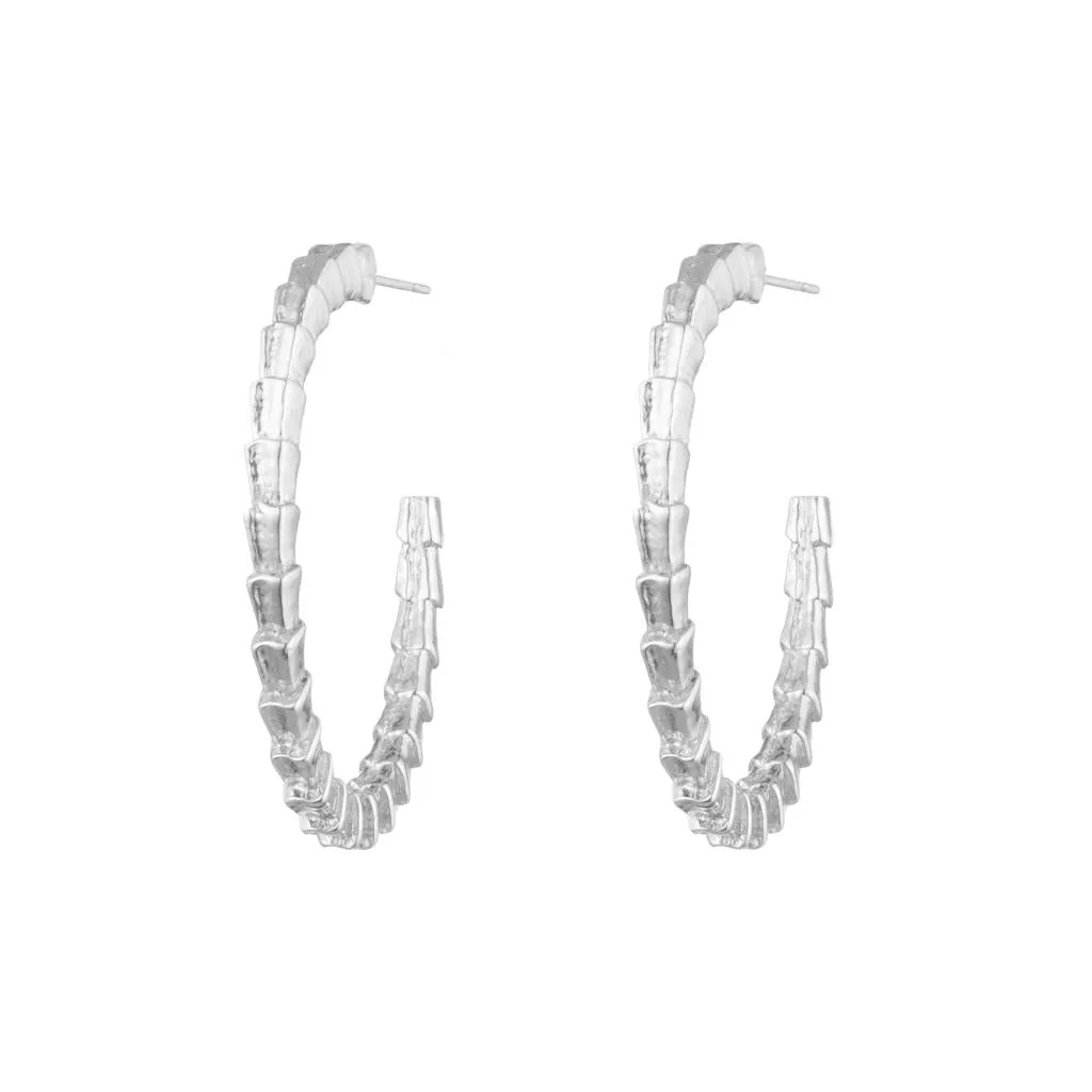 Isiro Sterling Silver Vertebrae Hoops