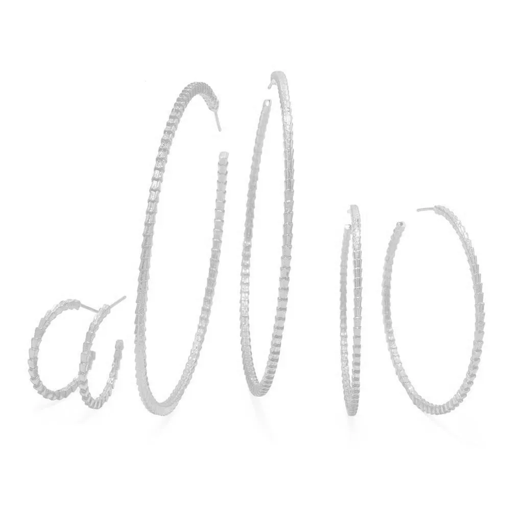 Isiro Sterling Silver Vertebrae Hoops