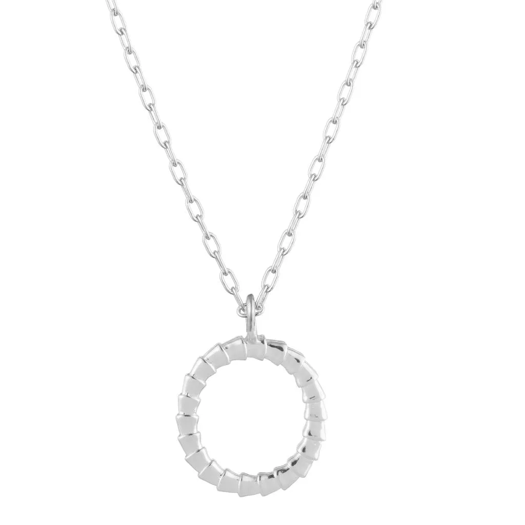 Isiro Sterling Silver Vertebrae Letter Charm Necklace