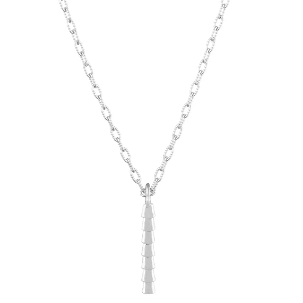 Isiro Sterling Silver Vertebrae Letter Charm Necklace