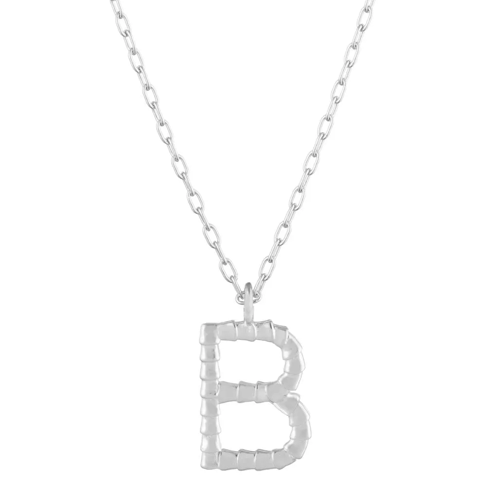 Isiro Sterling Silver Vertebrae Letter Charm Necklace