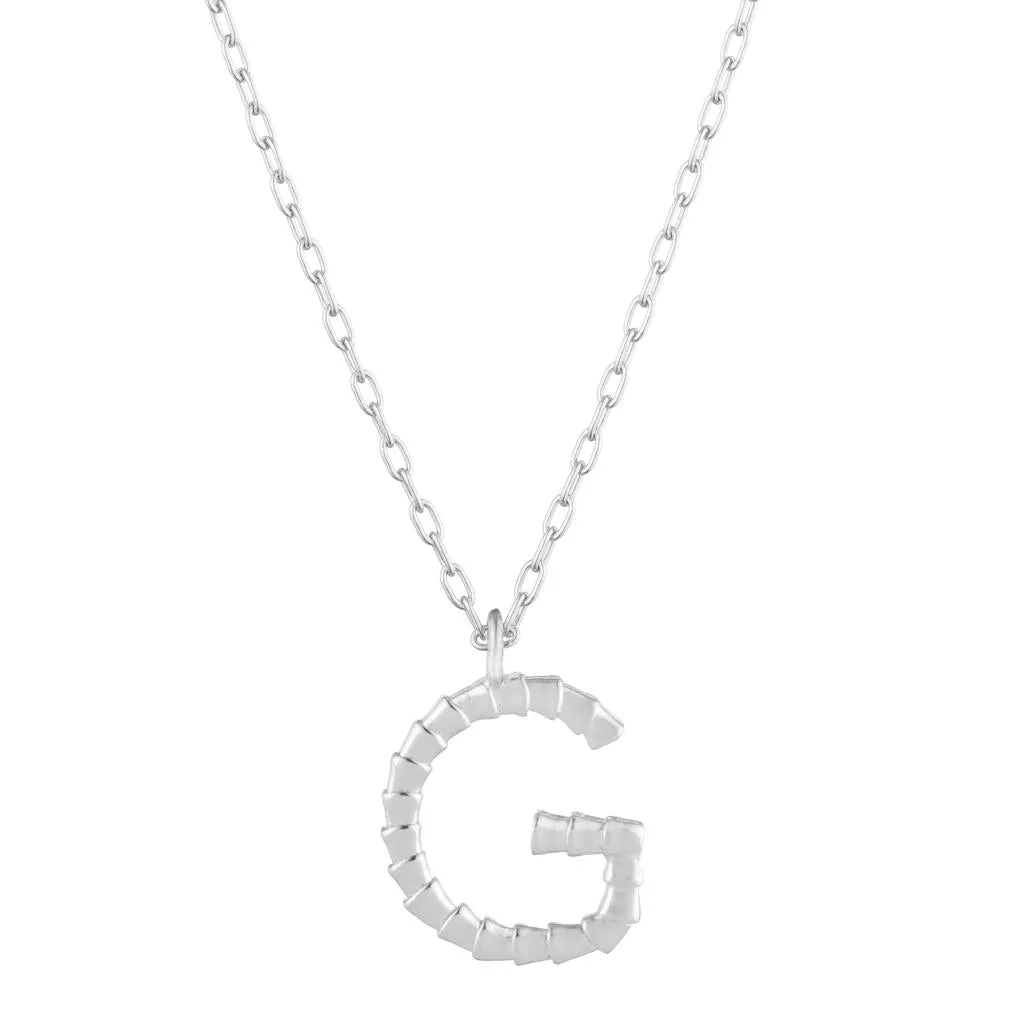 Isiro Sterling Silver Vertebrae Letter Charm Necklace