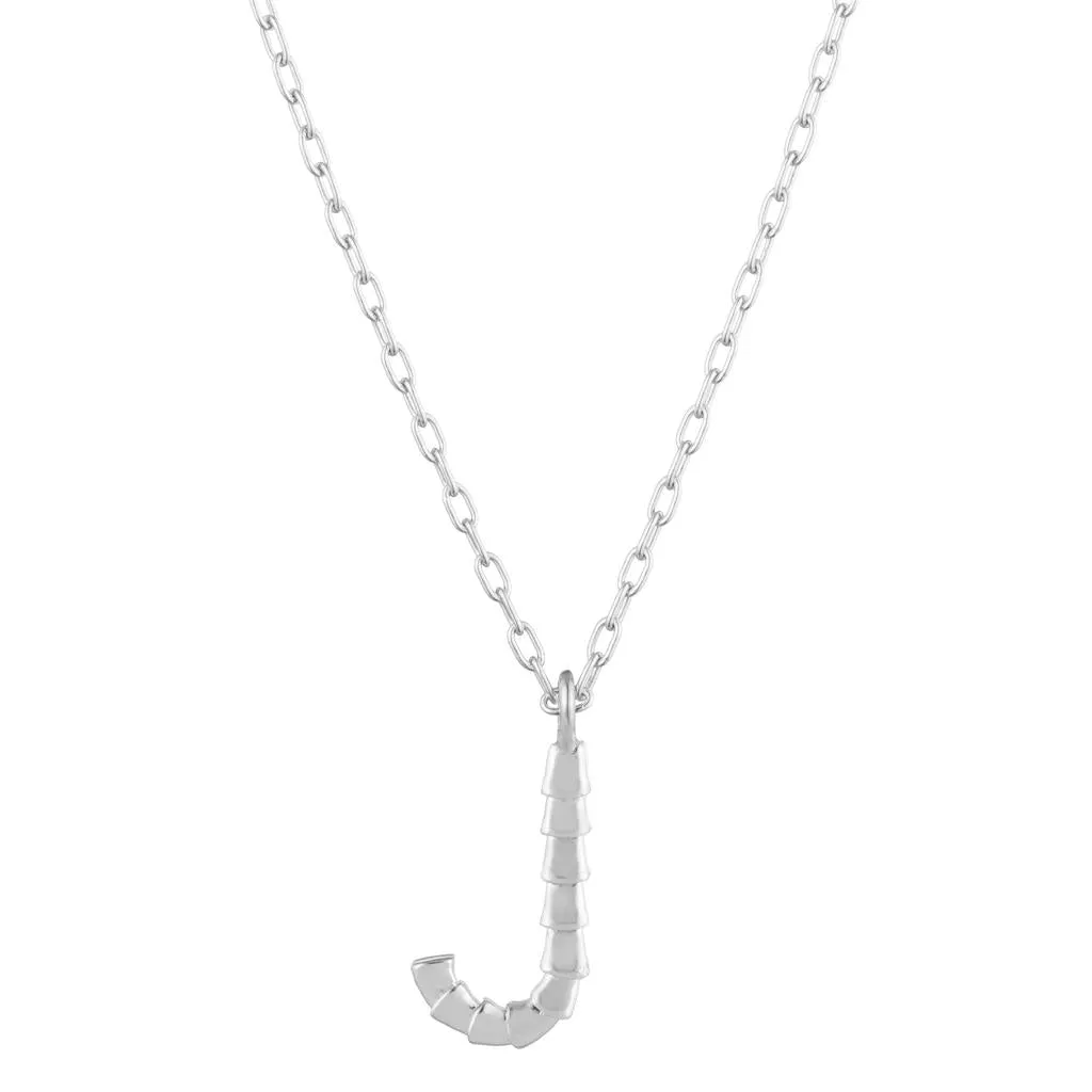 Isiro Sterling Silver Vertebrae Letter Charm Necklace