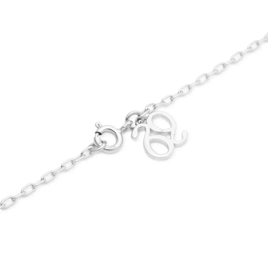 Isiro Sterling Silver Vertebrae Letter Charm Necklace