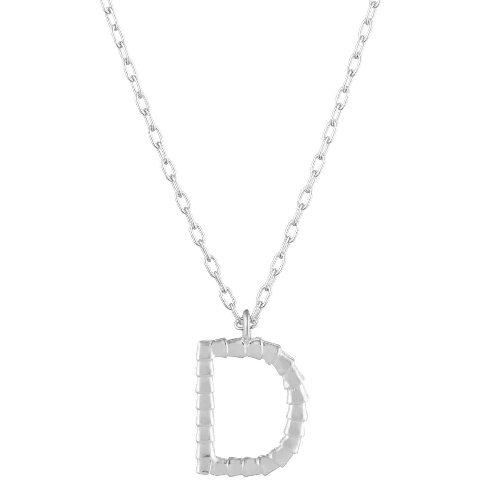 Isiro Sterling Silver Vertebrae Letter Charm Necklace