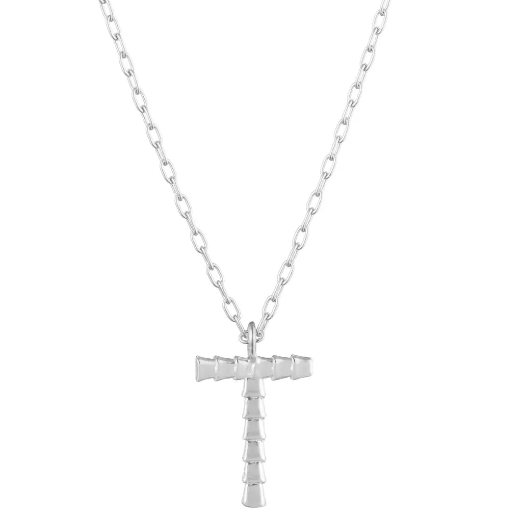 Isiro Sterling Silver Vertebrae Letter Charm Necklace