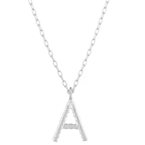 Isiro Sterling Silver Vertebrae Letter Charm Necklace