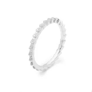 Isiro Sterling Silver Vertebrae Ring With Diamonds