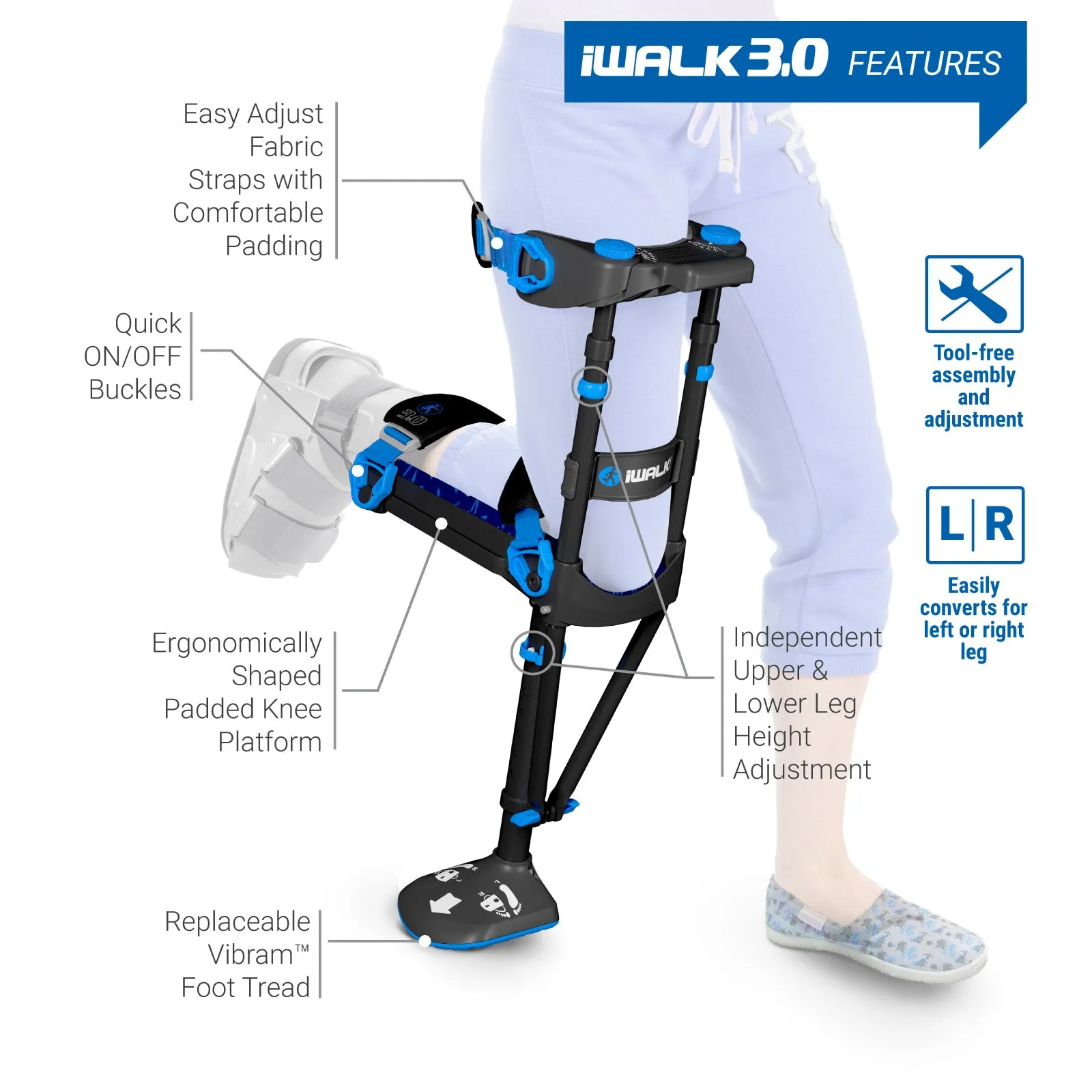 iWALK3.0 Hands Free Crutch