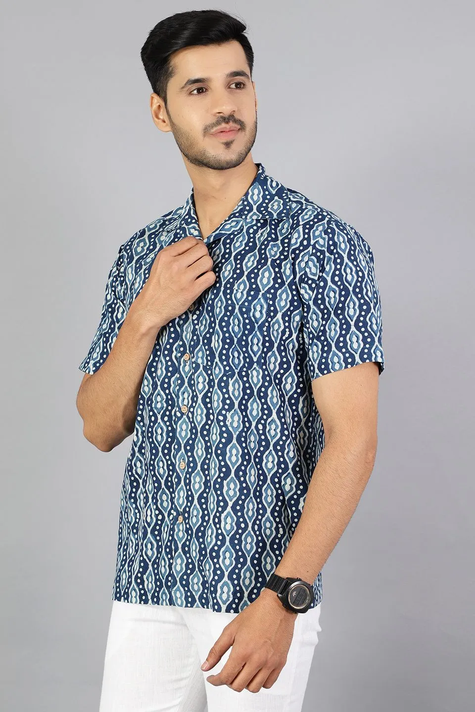 Jaipur 100% Cotton Indigo Shirt