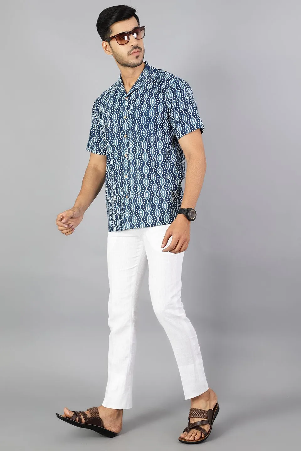 Jaipur 100% Cotton Indigo Shirt