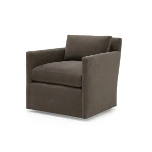 Jan Swivel  Club Chair in Casual Linen Gunmetal