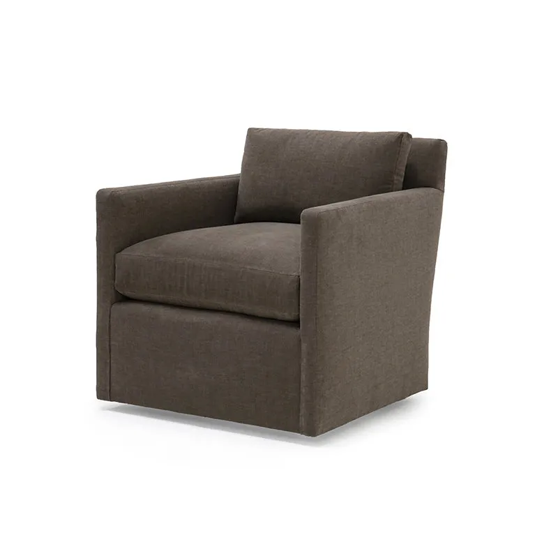 Jan Swivel  Club Chair in Casual Linen Gunmetal