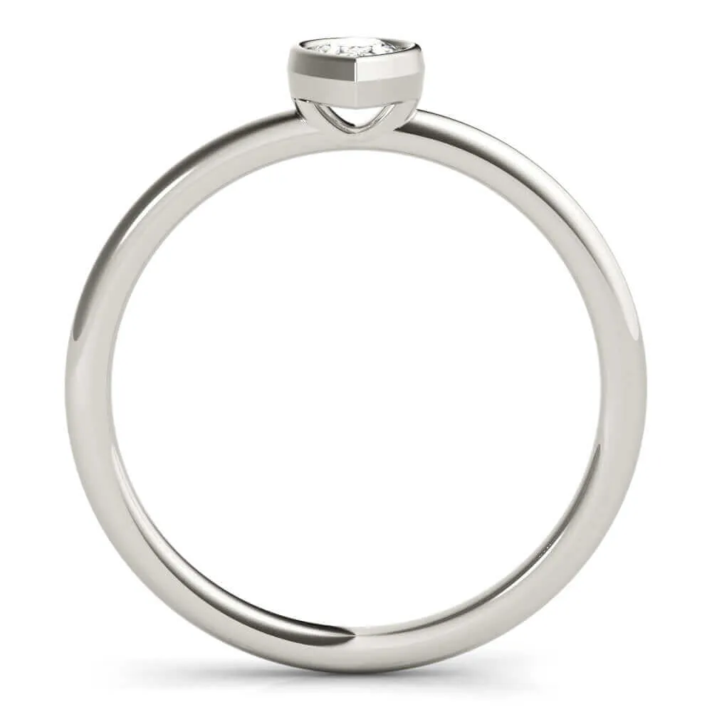 JewelMore 1/3 CT. Certified Pear-Shape Diamond Bezel-Set Solitaire Engagement Ring in 14K Gold H-I / VS2-SI1) / from our Luxury Collection