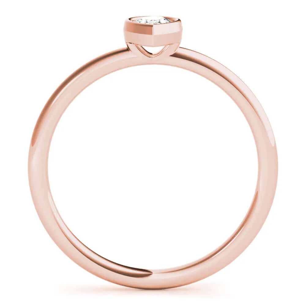 JewelMore 1/3 CT. Certified Pear-Shape Diamond Bezel-Set Solitaire Engagement Ring in 14K Gold H-I / VS2-SI1) / from our Luxury Collection