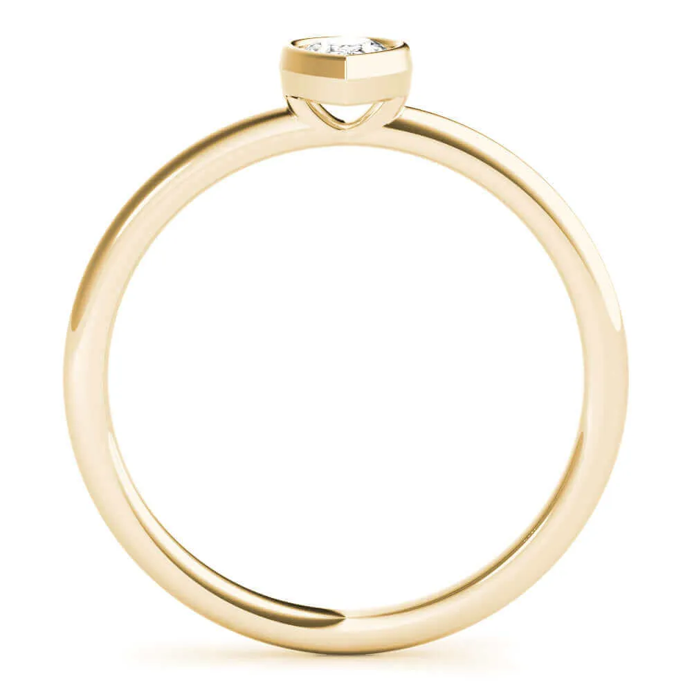 JewelMore 1/3 CT. Certified Pear-Shape Diamond Bezel-Set Solitaire Engagement Ring in 14K Gold H-I / VS2-SI1) / from our Luxury Collection