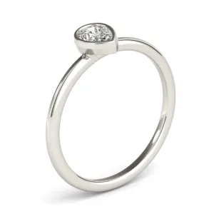 JewelMore 1/3 CT. Certified Pear-Shape Diamond Bezel-Set Solitaire Engagement Ring in 14K Gold H-I / VS2-SI1) / from our Luxury Collection