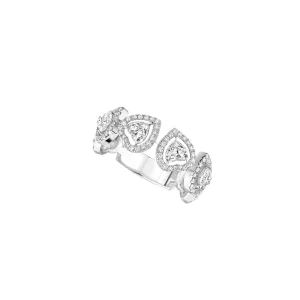 Joy Cœur 18K White Gold Heart Multi Diamond Pavé Wedding Ring