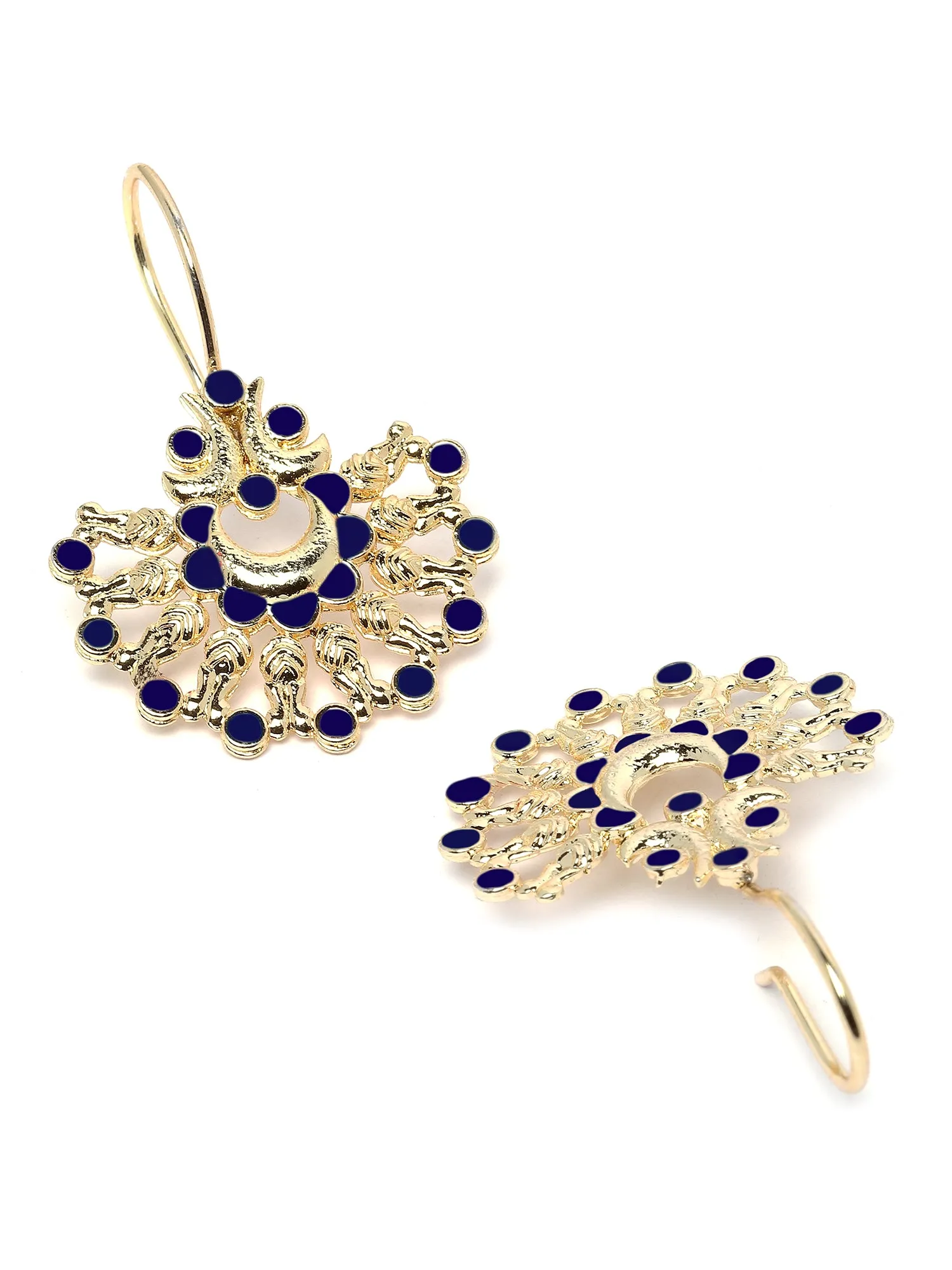 Karatcart Gold Plated Blue Meena Drop Earring for Women