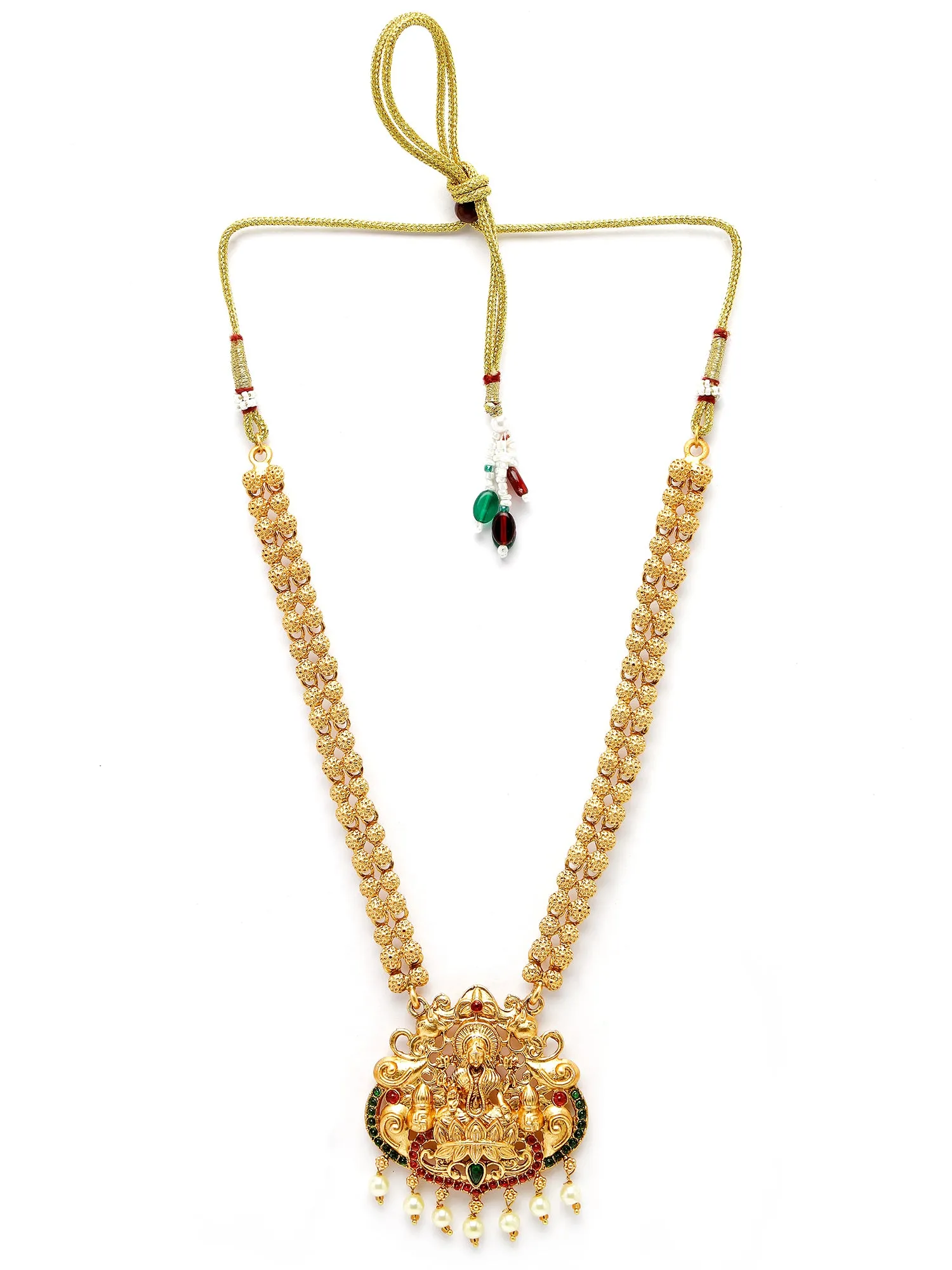 Karatcart Gold Plated Laxmi Mata Rani Haar Temple Jewellery Set for Women