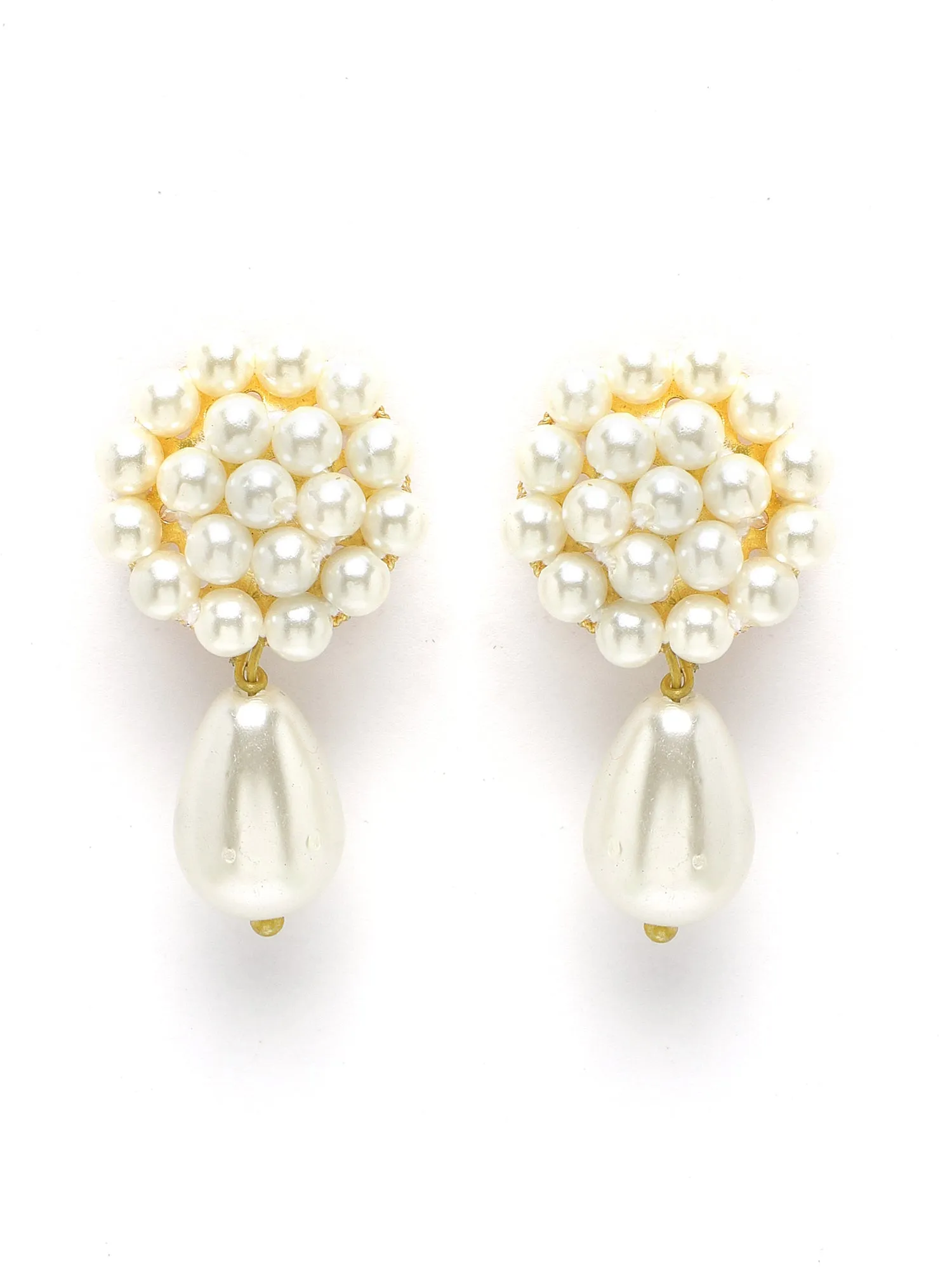 KARATCART Gold Plated Pearl Choker White Jewellery Set for Women
