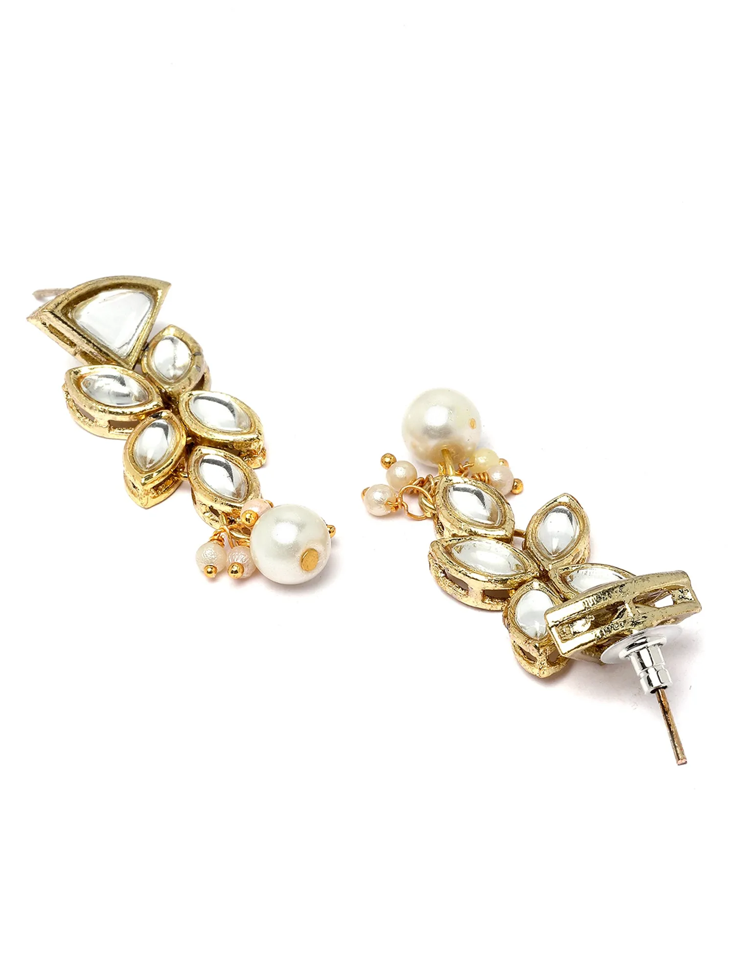 Karatcart Gold Plated Pearl Studded Kundan Choker Necklace Set for Women