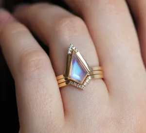 Kerry Kite Moonstone Diamond Ring Set