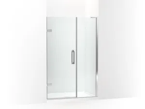KOHLER K-27607-10L Components 71-1/2" x 46-3/4" frameless pivot shower door with 3/8" Crystal Clear glass and back-to-back vertical door pulls