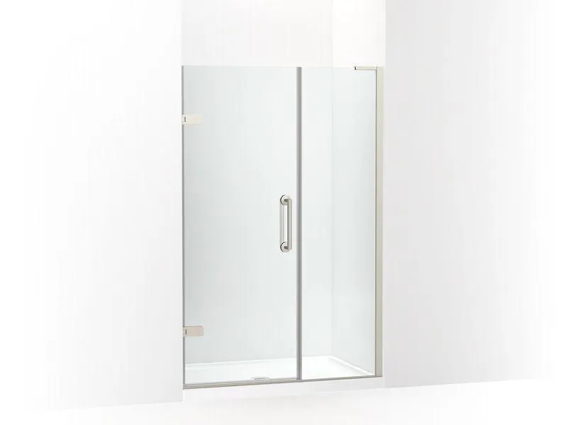 KOHLER K-27607-10L Components 71-1/2" x 46-3/4" frameless pivot shower door with 3/8" Crystal Clear glass and back-to-back vertical door pulls
