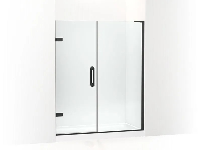 KOHLER K-27619-10L Components 58"–58-3/4" W x 71-1/2" H frameless pivot shower door with 3/8" Crystal Clear glass and back-to-back vertical door pulls
