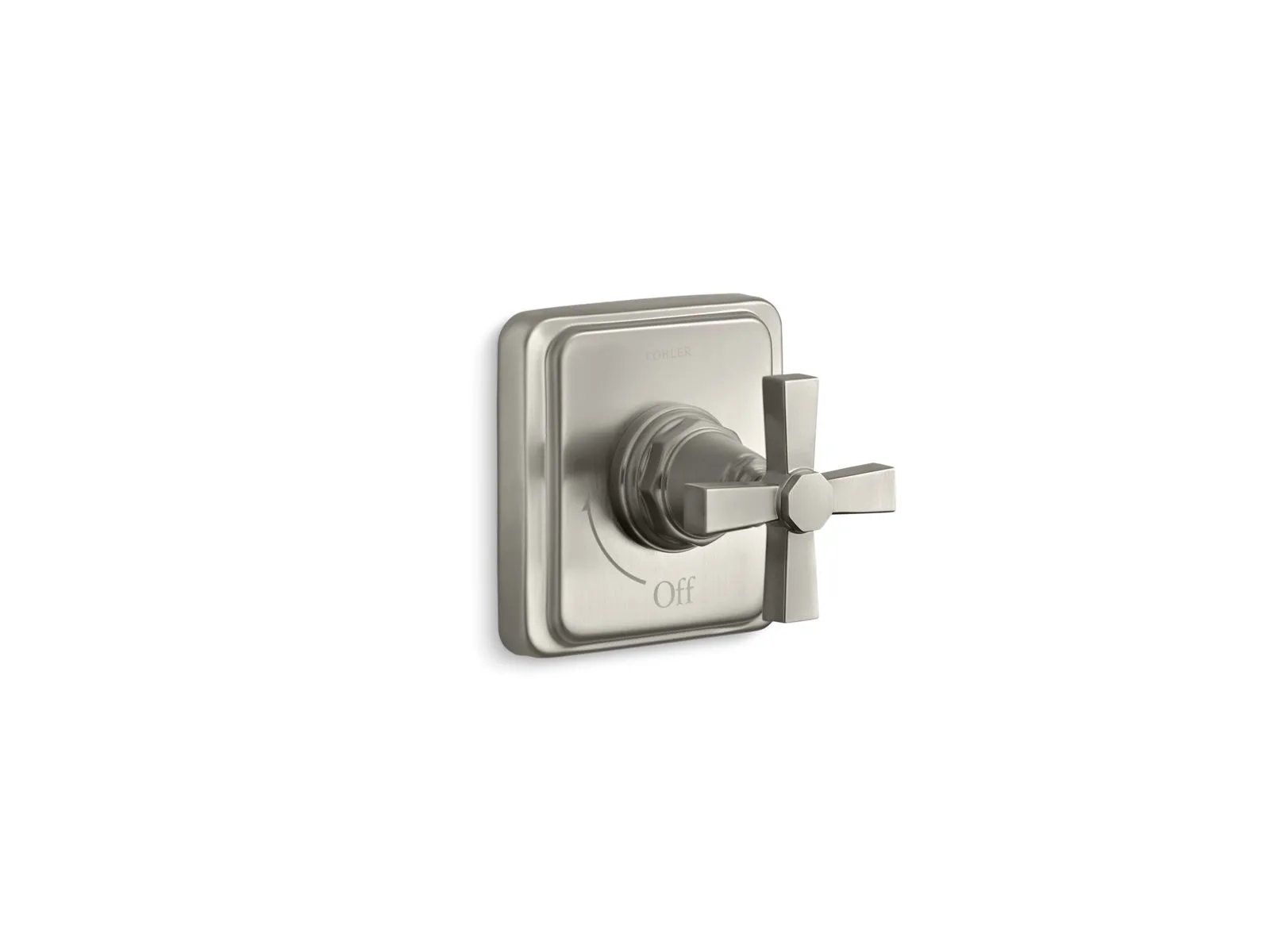 KOHLER K-T13174-3A Pinstripe Pure MasterShower volume control valve trim with cross handle