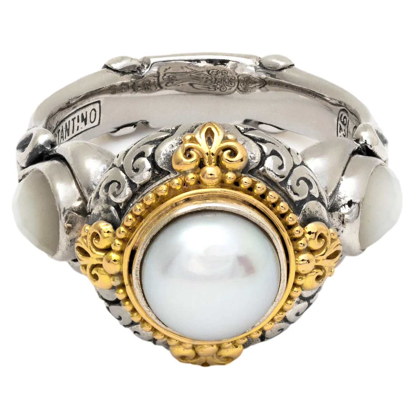 Konstantino Women's Sterling Silver & 18K Gold Pearl Ring, Hestia Collection